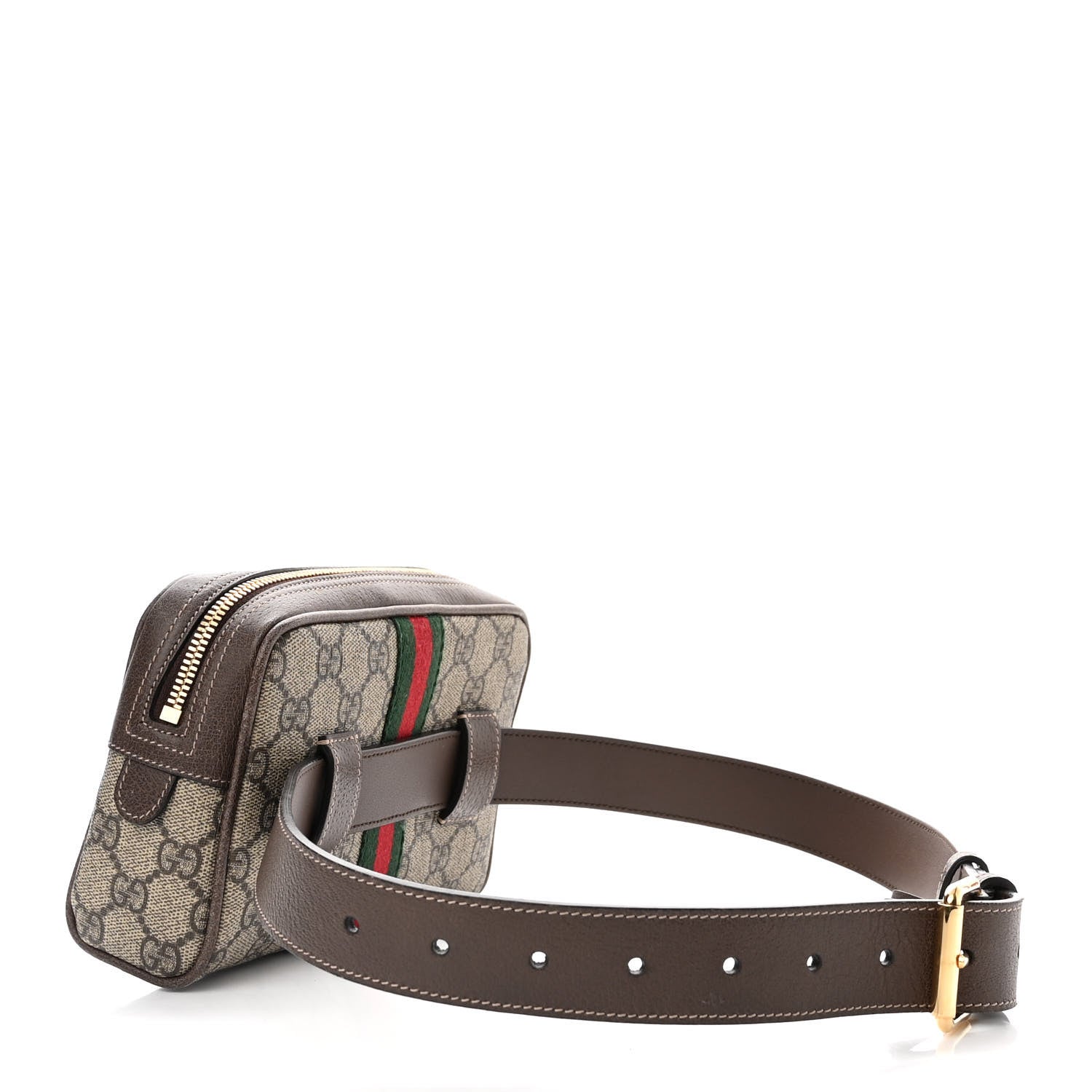 Gucci GG Supreme Monogram Web Small Ophidia Belt Bag 75 30 Dark Brown 3 of 11