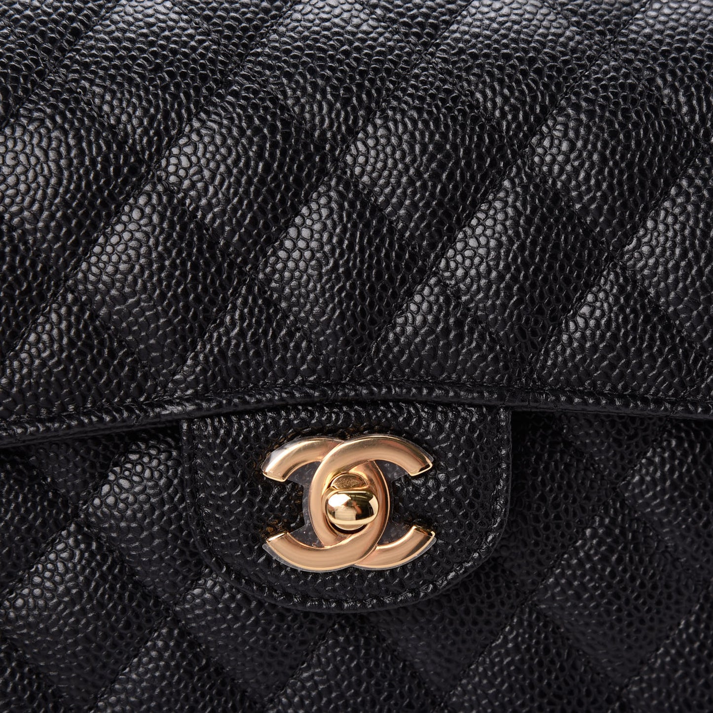 Caviar Quilted Small Double Flap Black