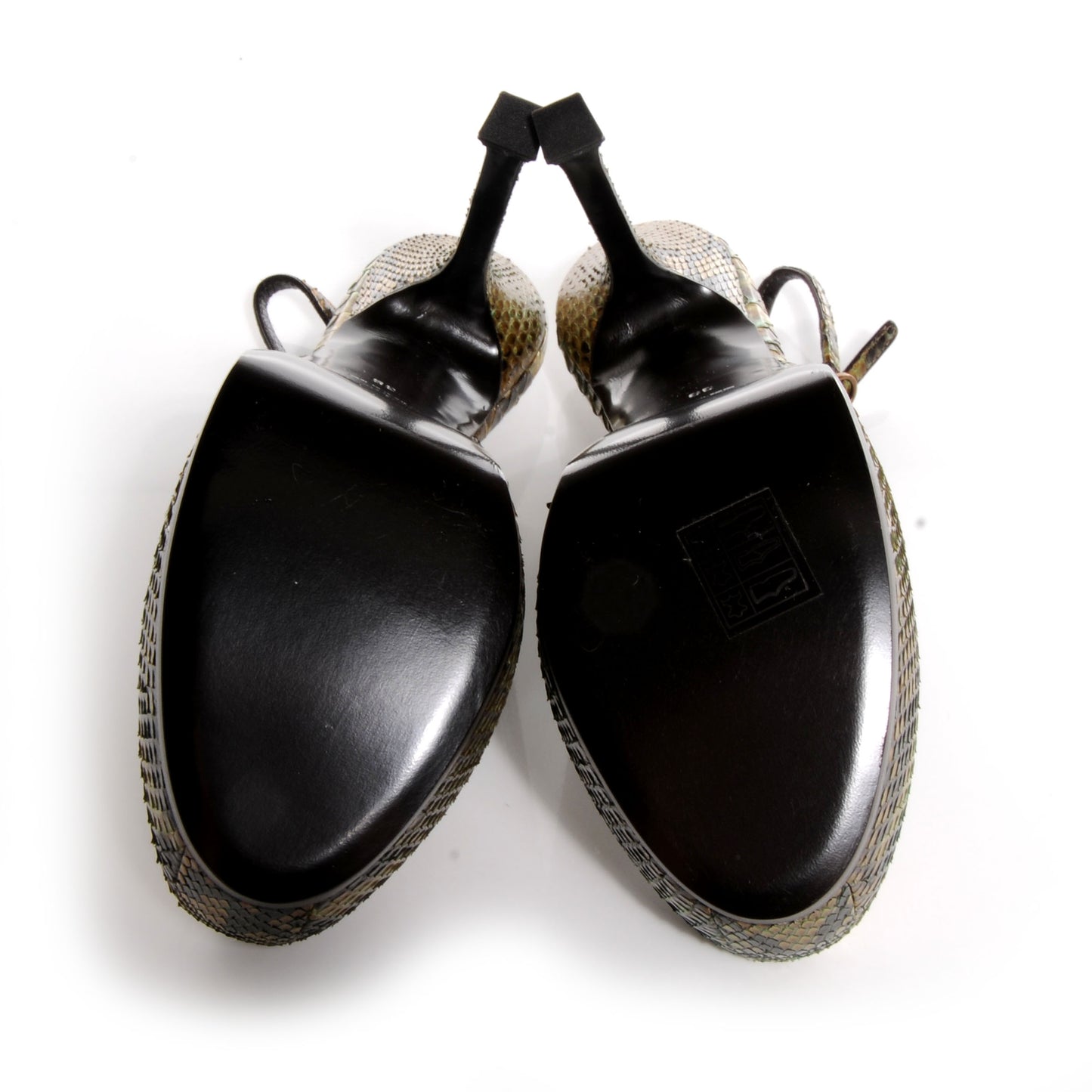 Python Tribtoo 105 Slingback Heels 39 Verde Havana