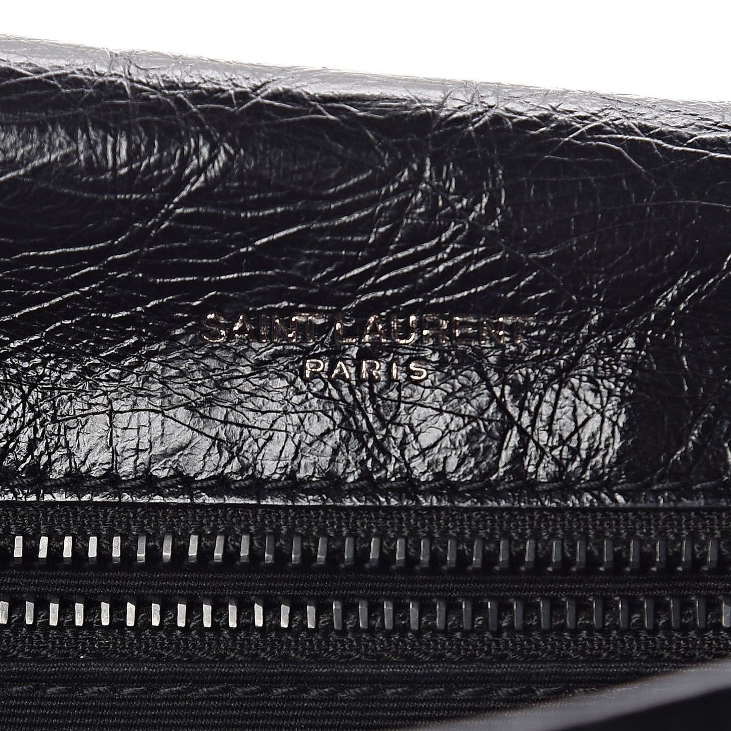 Crinkled Calfskin Matelasse Monogram Medium Niki Chain Satchel Black