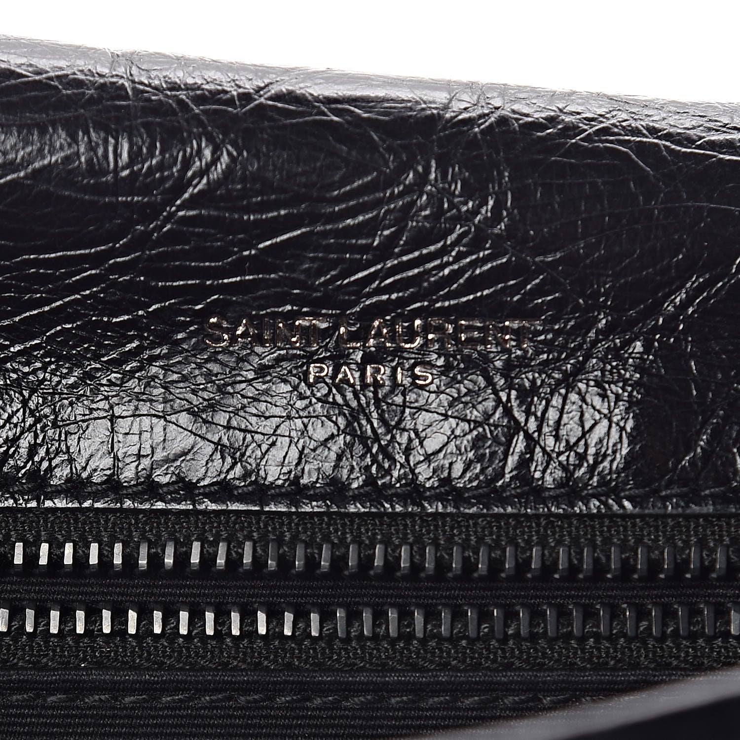 Saint Laurent Crinkled Calfskin Matelasse Monogram Medium Niki Chain Satchel Black 6 of 10