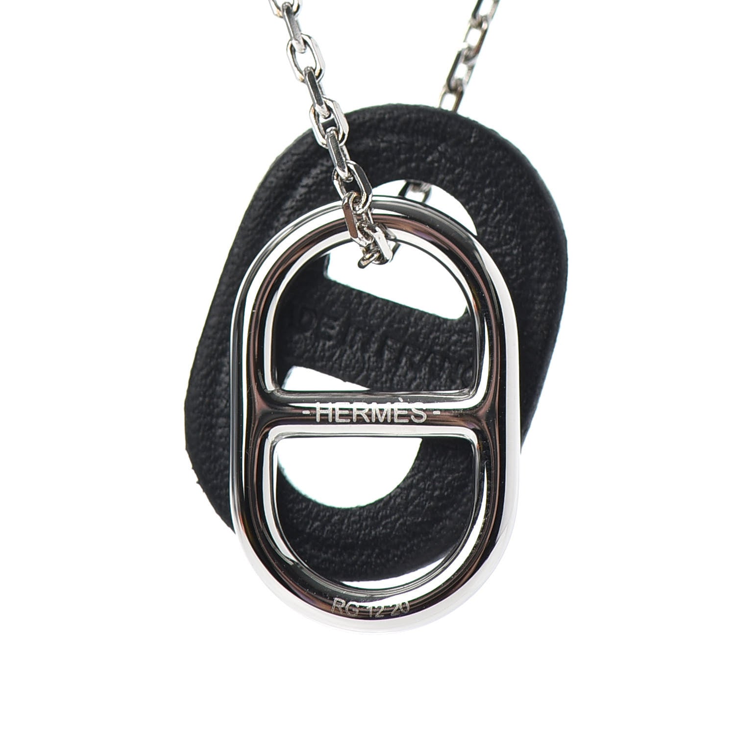 Hermes Swift O'Maillon Pendant Necklace Black 4 of 5