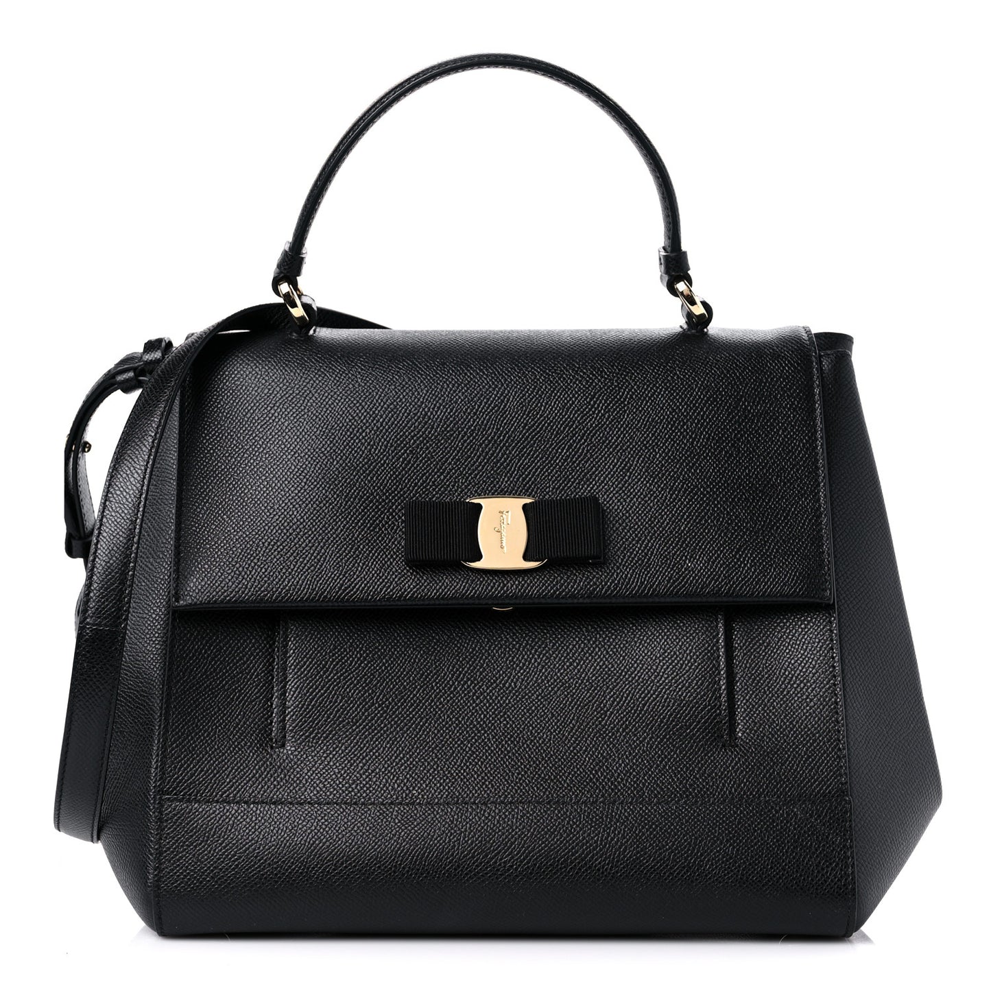 Hammered Calfskin Carrie O Shoulder Bag Black