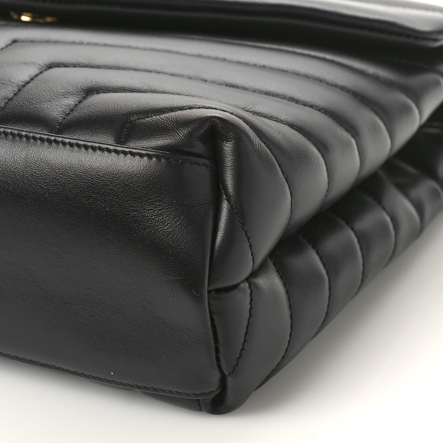 Calfskin Y Quilted Monogram Medium Loulou Chain Satchel Black
