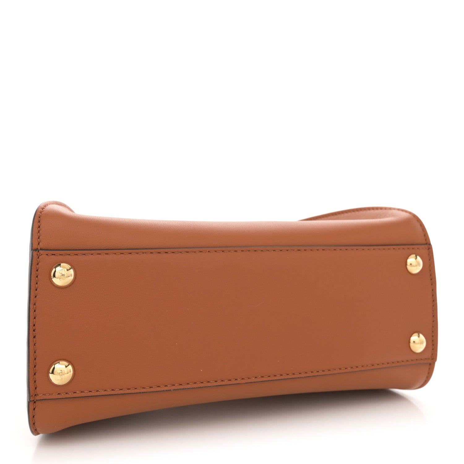 Fendi Vitello Seta Canvas FF Embroidered Mini Peekaboo Iconic Satchel Brandy Grezzo 4 of 13