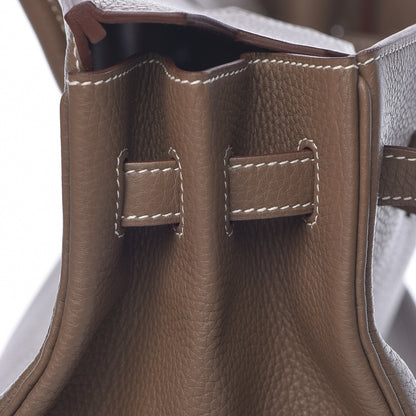 Hermes Taurillon Clemence Birkin 35 Etoupe 24 of 30