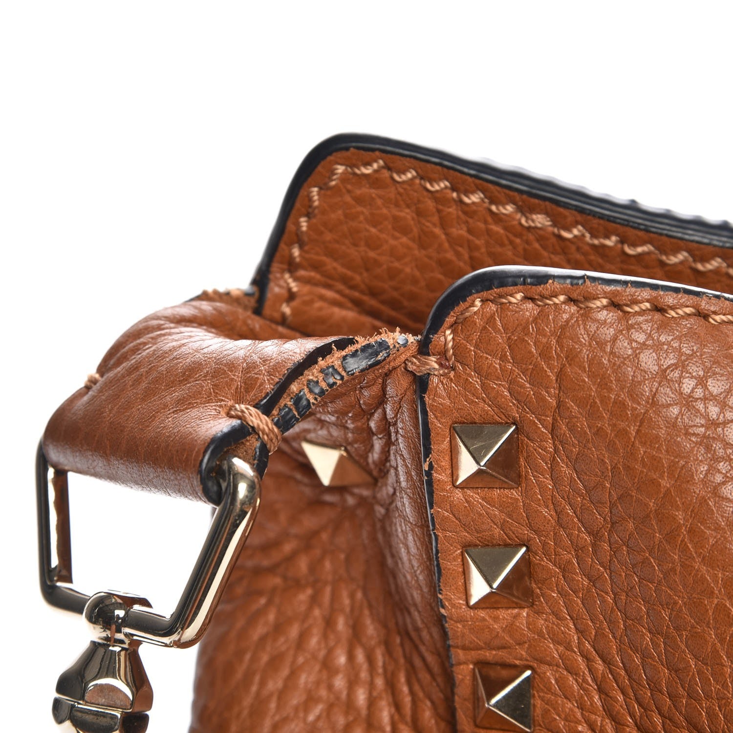Valentino Garavani Pebbled Calfskin Large Rockstud Flip-Lock Messenger Bag Light Cuir 9 of 11