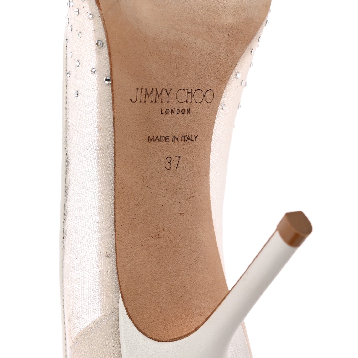 Jimmy Choo Calfskin Mesh Crystal Love 85 Pumps 37 11 of 14