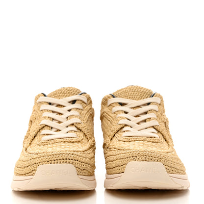Chanel Braided Raffia Womens CC Sneakers 40 Beige 2 of 8