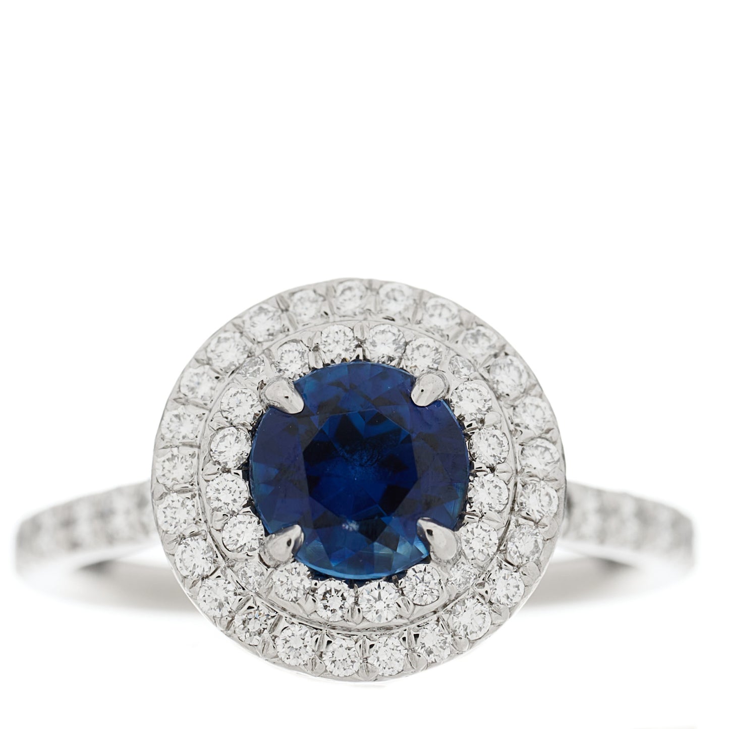 Platinum Diamond Blue Sapphire Soleste Ring 47 4
