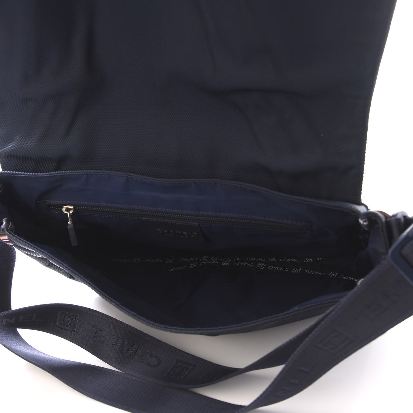 Canvas Nylon Expandable Sport Messenger Navy Off White