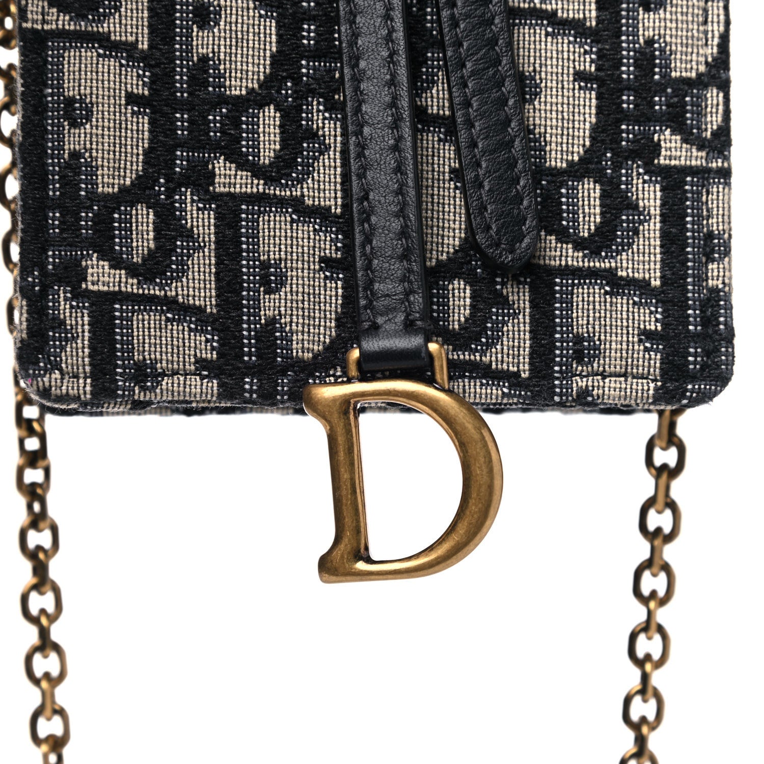 Christian Dior Oblique Vertical Saddle Pouch Blue 7 of 9