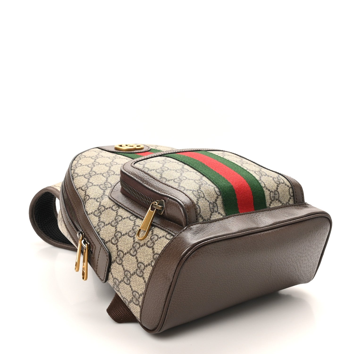 Gucci GG Supreme Monogram Calfskin Web Small Ophidia Day Backpack Beige Ebony New Acero 4 of 10