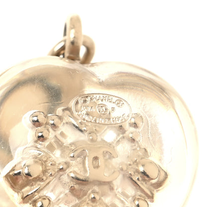 Chanel Crystal Pearl Heart CC Drop Earrings Transparent 4 of 4