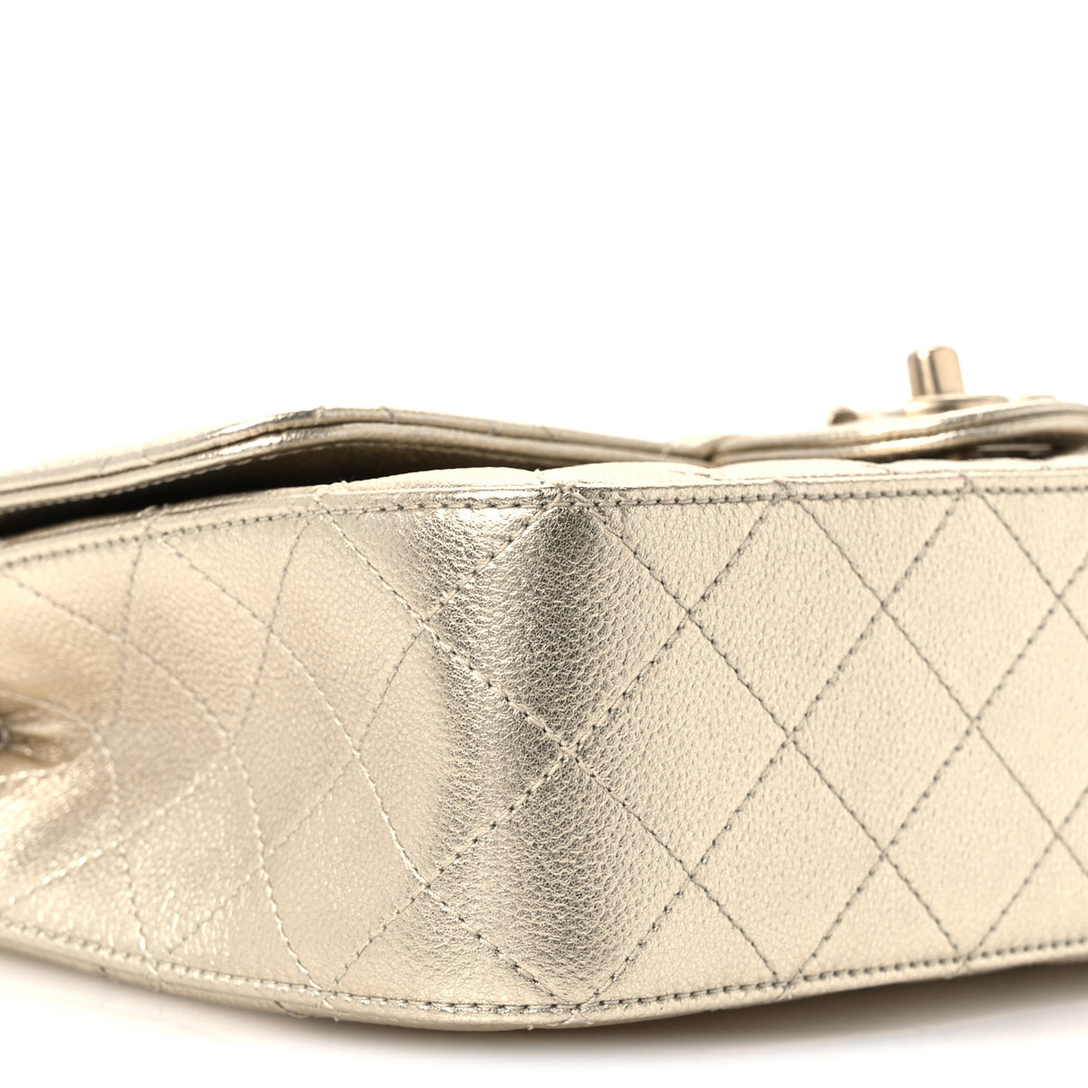 Chanel Metallic Caviar Quilted Medium CC Slide Flap Light Gold 9 of 11