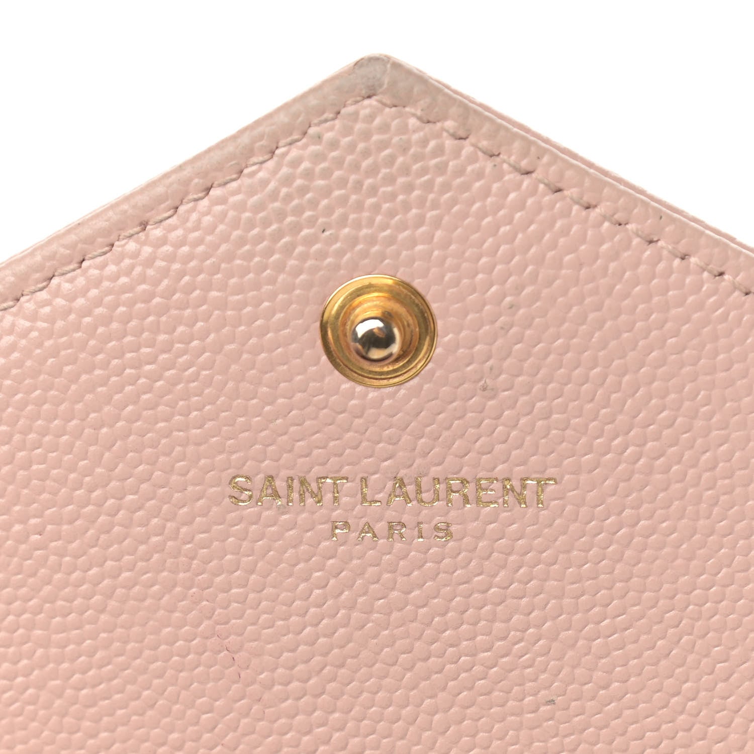 Saint Laurent Grain De Poudre Matelasse Chevron Monogram Chain Wallet Pale Pink 6 of 13