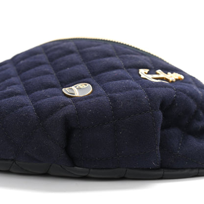 Chanel Wool Lambskin Quilted Paris Hamburg Charms Waist Bag Dark Navy 9 of 10