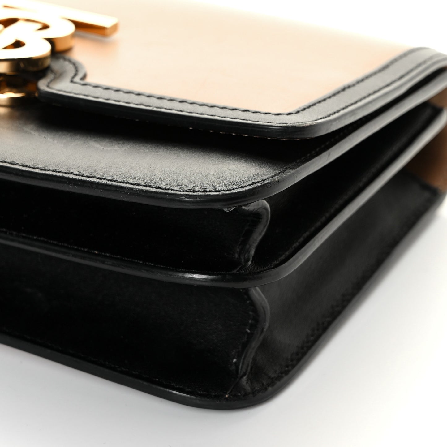 Calfskin Small TB Envelope Clutch Bag Malt Brown