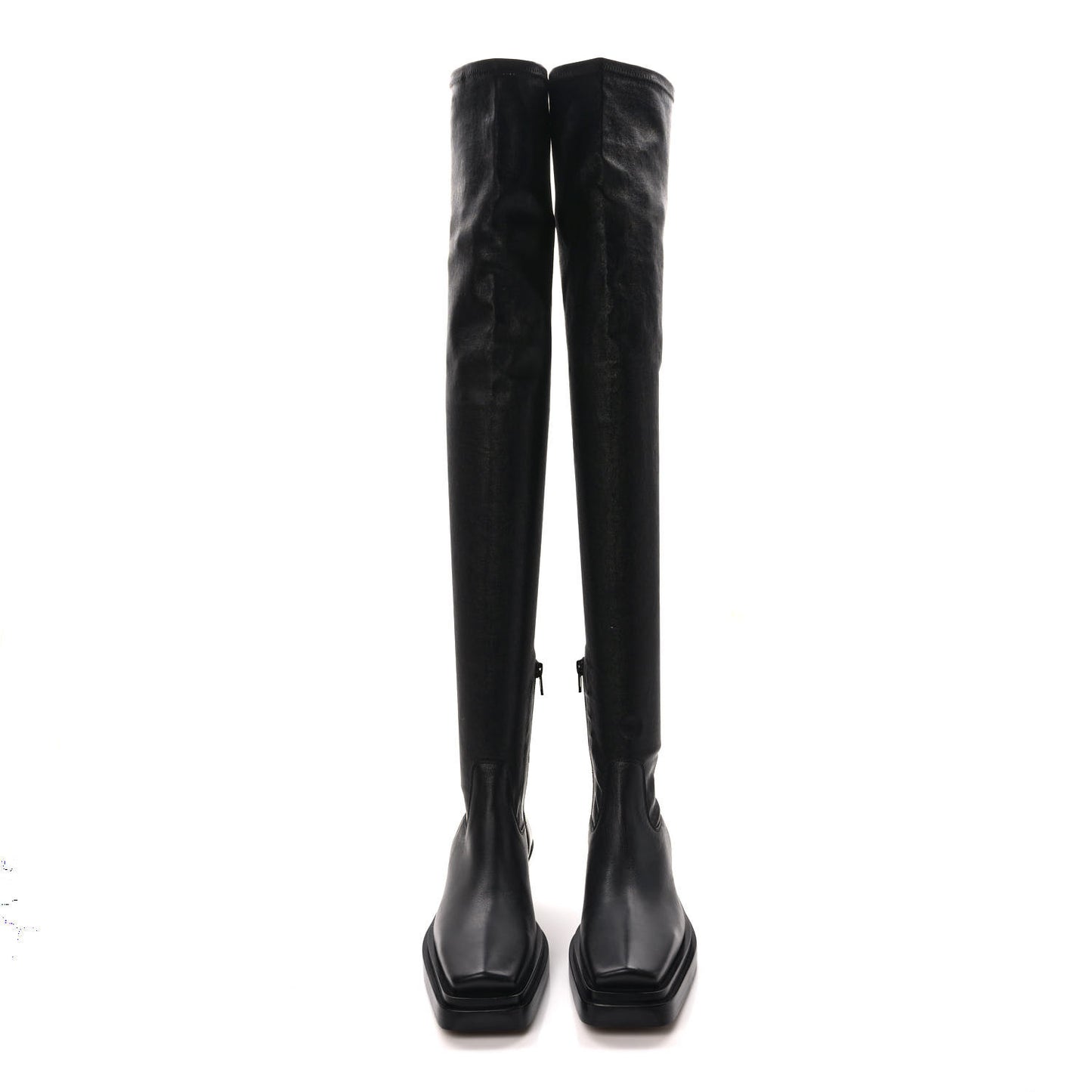 Calfskin Nappa Lean Over The Knee Boots 36 Black