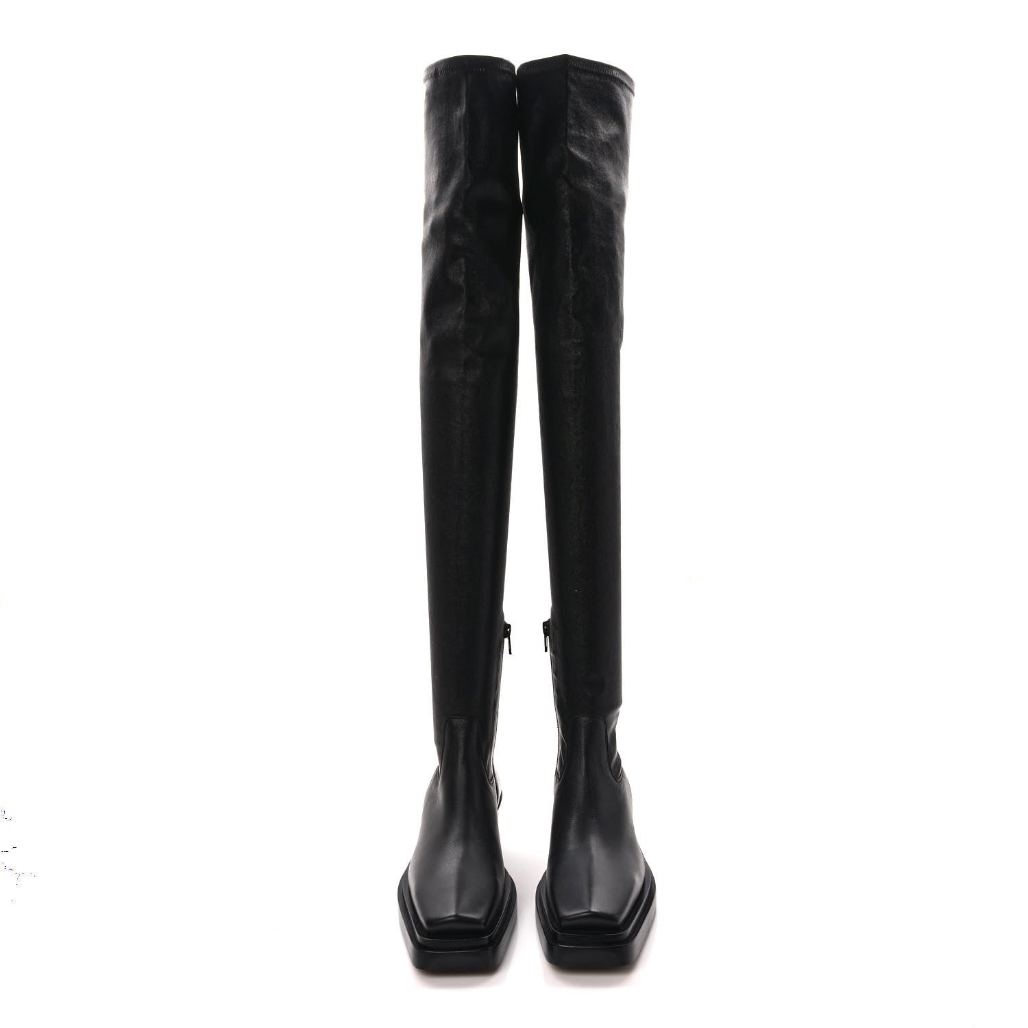 Bottega Veneta Calfskin Nappa Lean Over The Knee Boots 36 Black 2 of 6