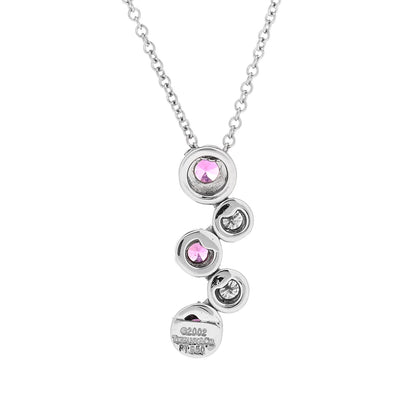 Tiffany Platinum Diamond Pink Sapphire Bubble Pendant Necklace 3 of 6