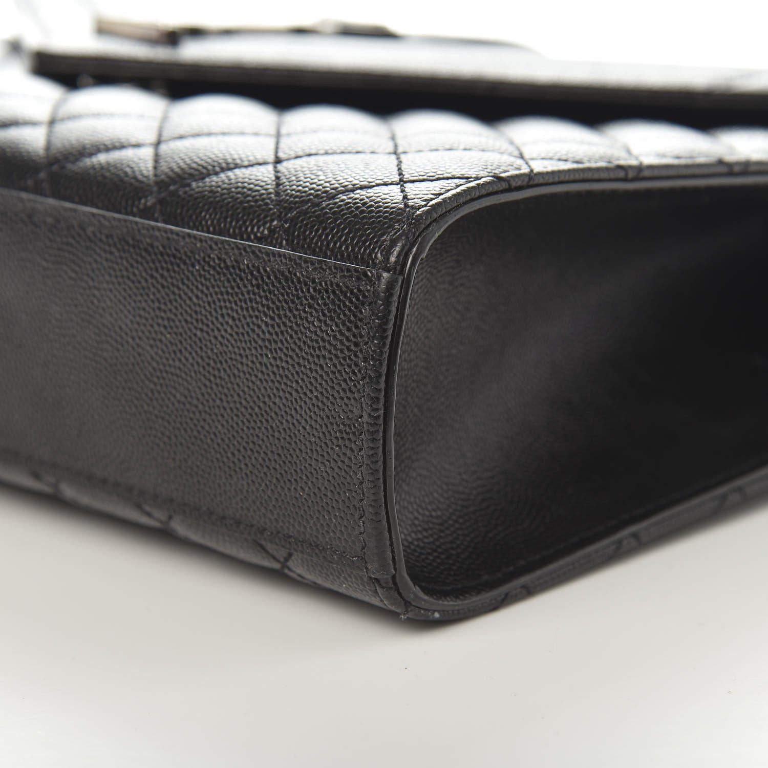 Saint Laurent Grain De Poudre Textured Mixed Matelasse Large Triquilt Monogram Satchel Black 9 of 10