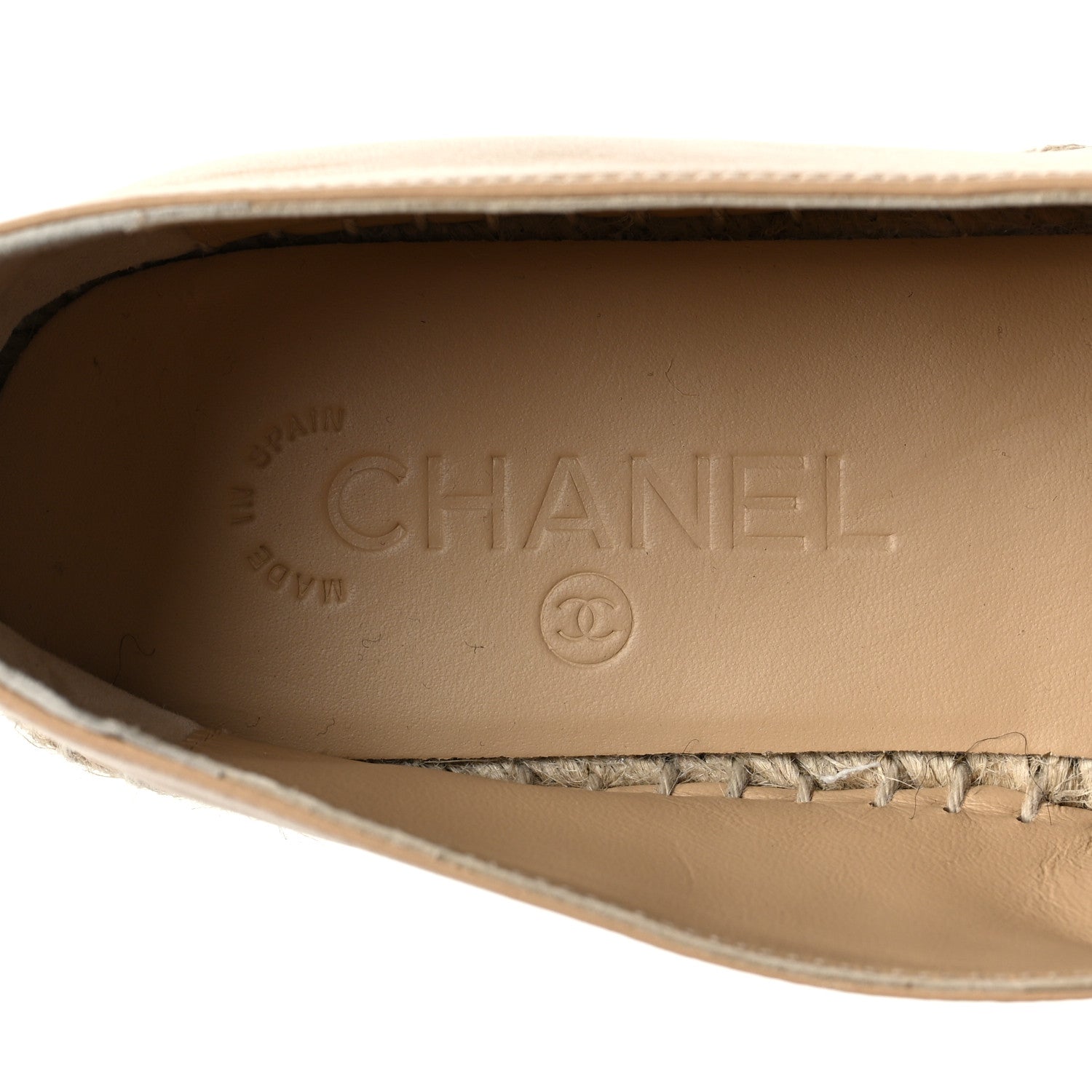 Chanel Lambskin CC Espadrilles 40 Beige Black 8 of 9