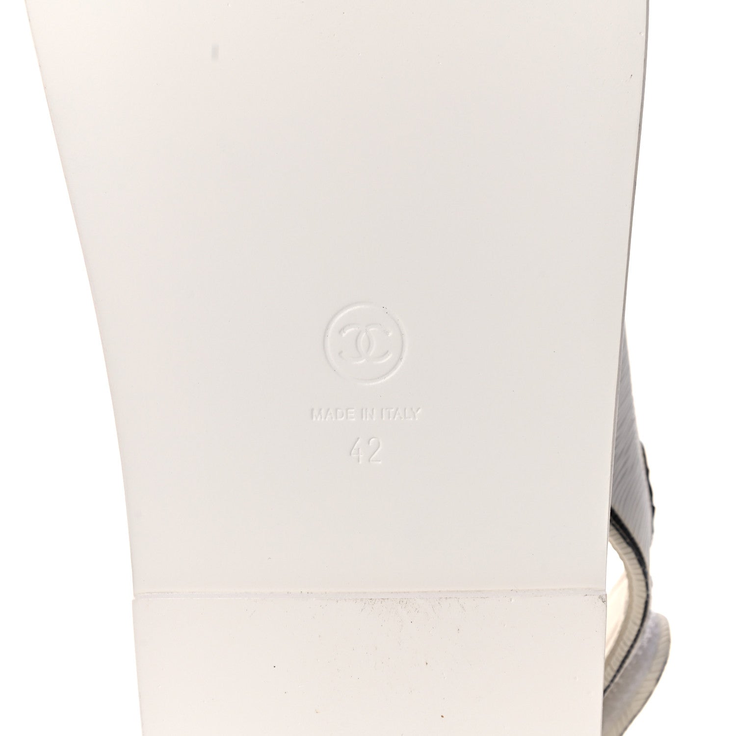 Chanel Printed Calfskin Velcro Dad Sandals 42 White Black 6 of 12