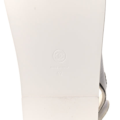 Chanel Printed Calfskin Velcro Dad Sandals 42 White Black 6 of 12