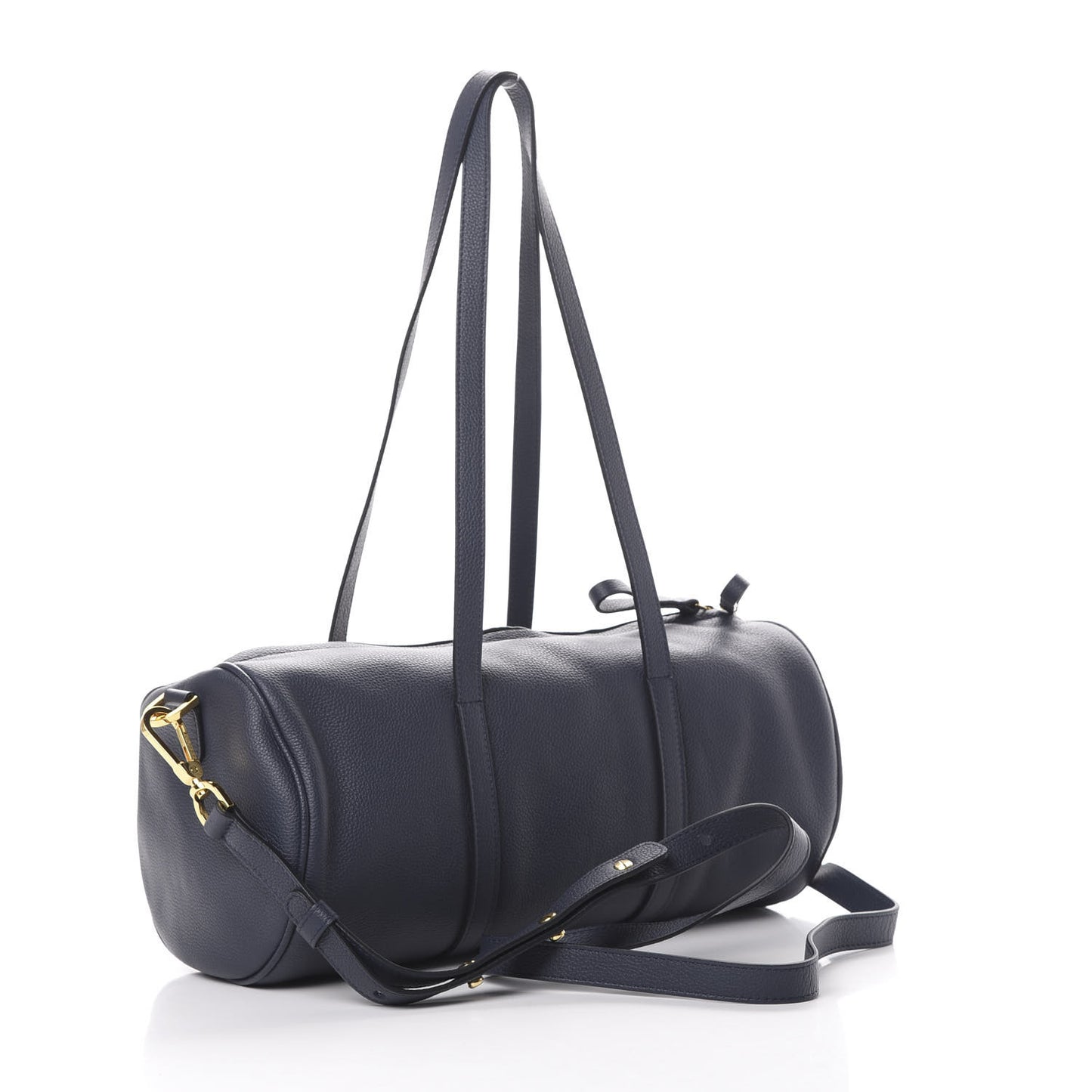 Pebbled Lambskin Mini Duffel Bag Blu
