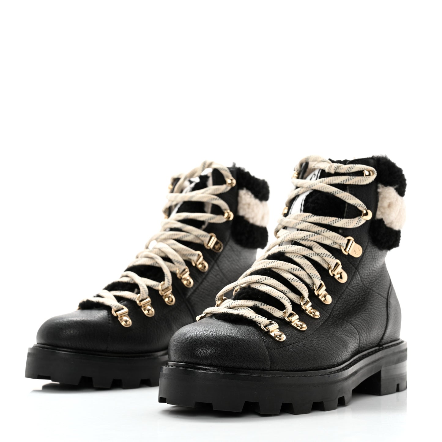 Suede Shearling Eshe Flat Boots 35.5 Black