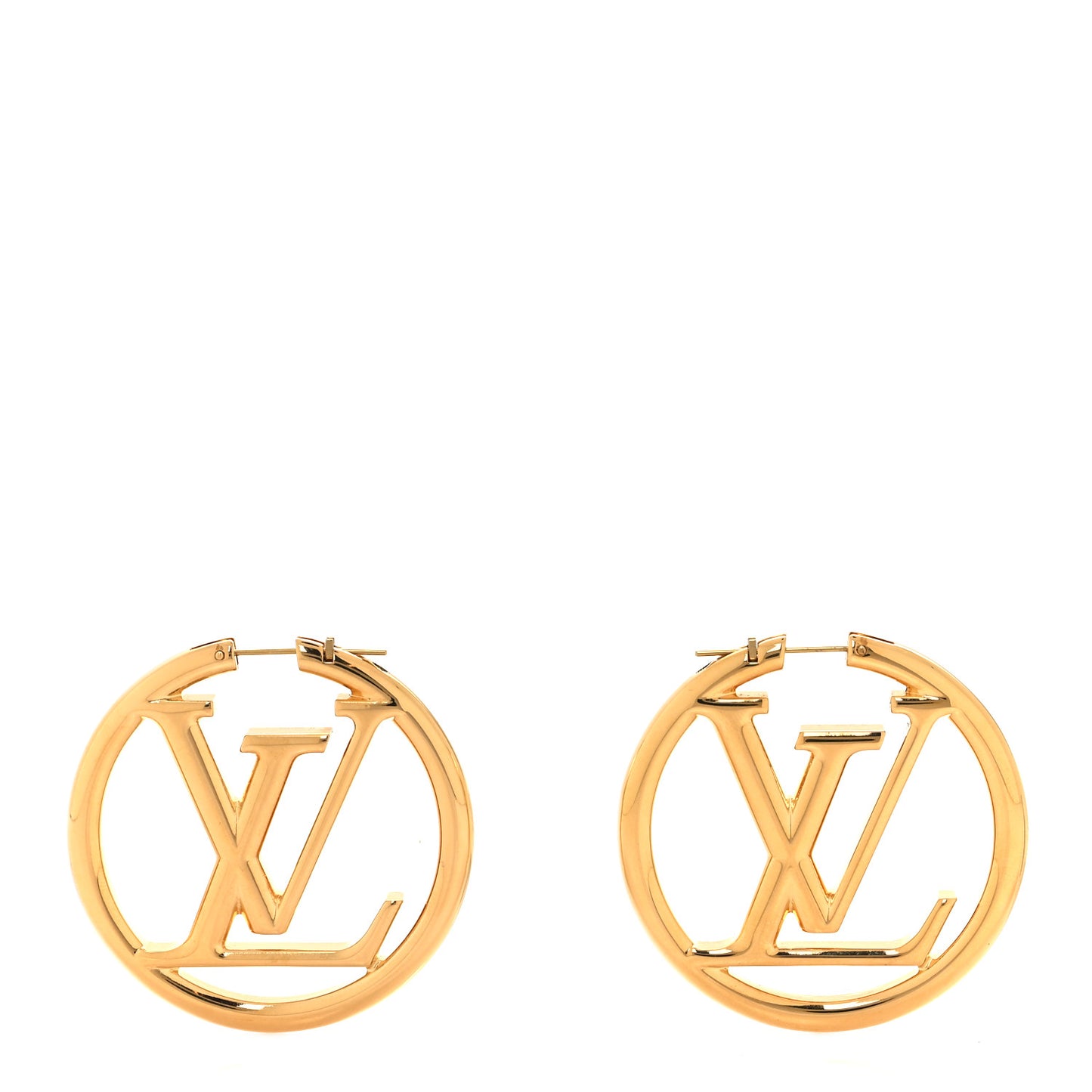 Metal Louise Hoop Earrings Gold