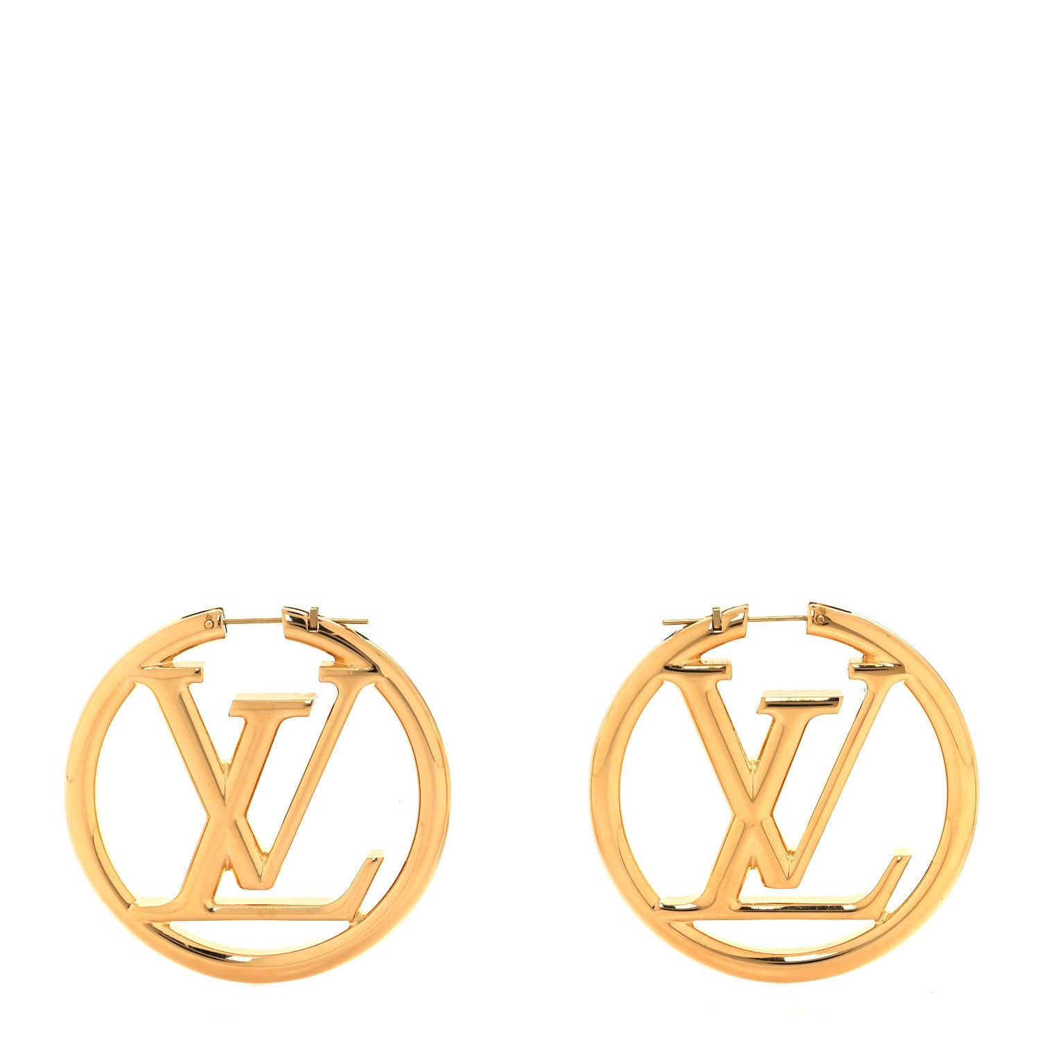Louis Vuitton Metal Louise Hoop Earrings Gold 1 of 4