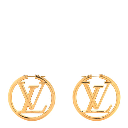 Louis Vuitton Metal Louise Hoop Earrings Gold 1 of 4