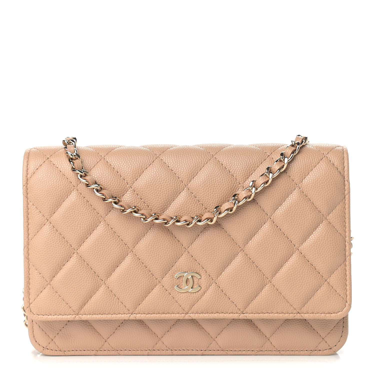 Chanel Caviar Quilted Wallet On Chain WOC Beige 1 of 11