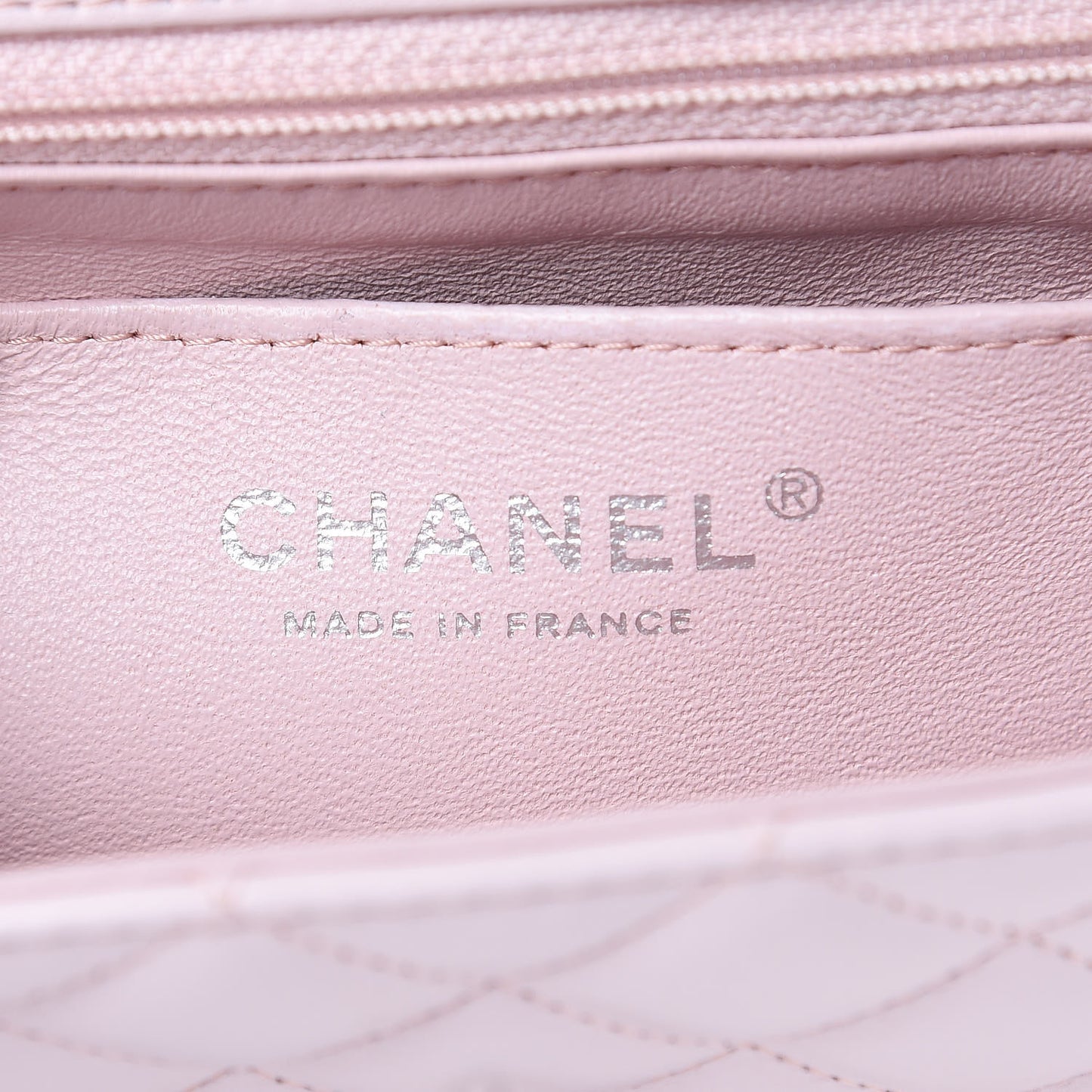 Lambskin Quilted Mini Rectangular Flap Light Pink