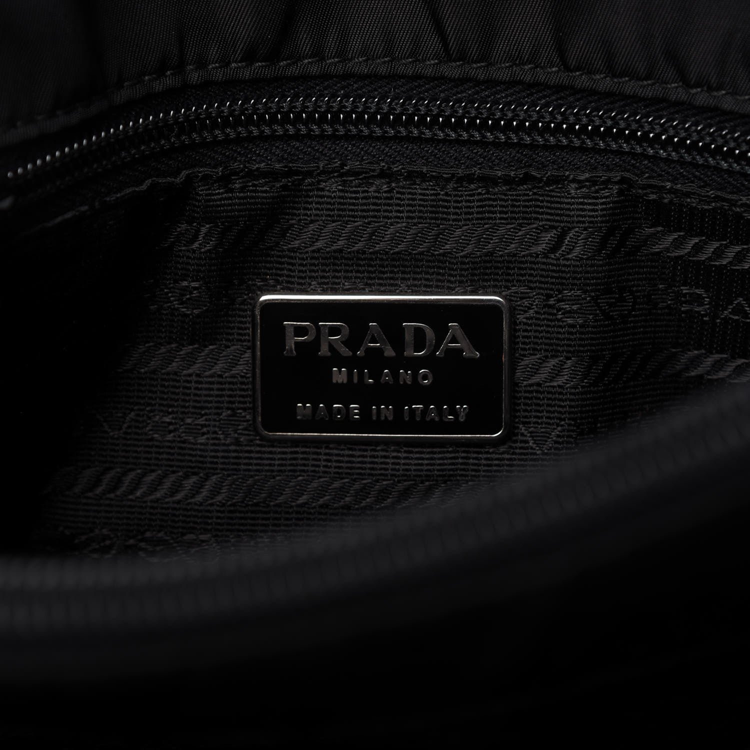 Prada Tessuto Nylon Chain Shopping Tote Black 8 of 10
