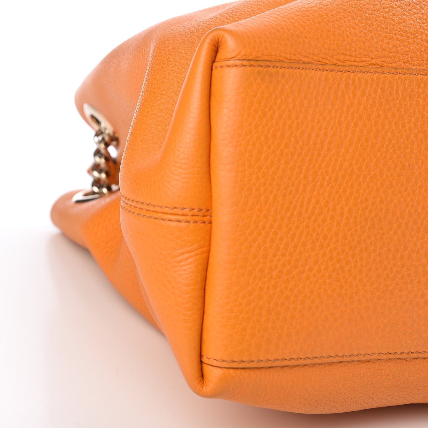 Pebbled Calfskin Medium Soho Chain Shoulder Bag Curcuma