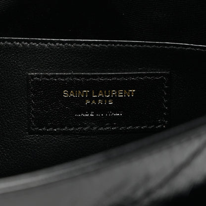 Saint Laurent Crinkled Lambskin Matelasse Monogram Baby Niki Chain Satchel Black 6 of 9