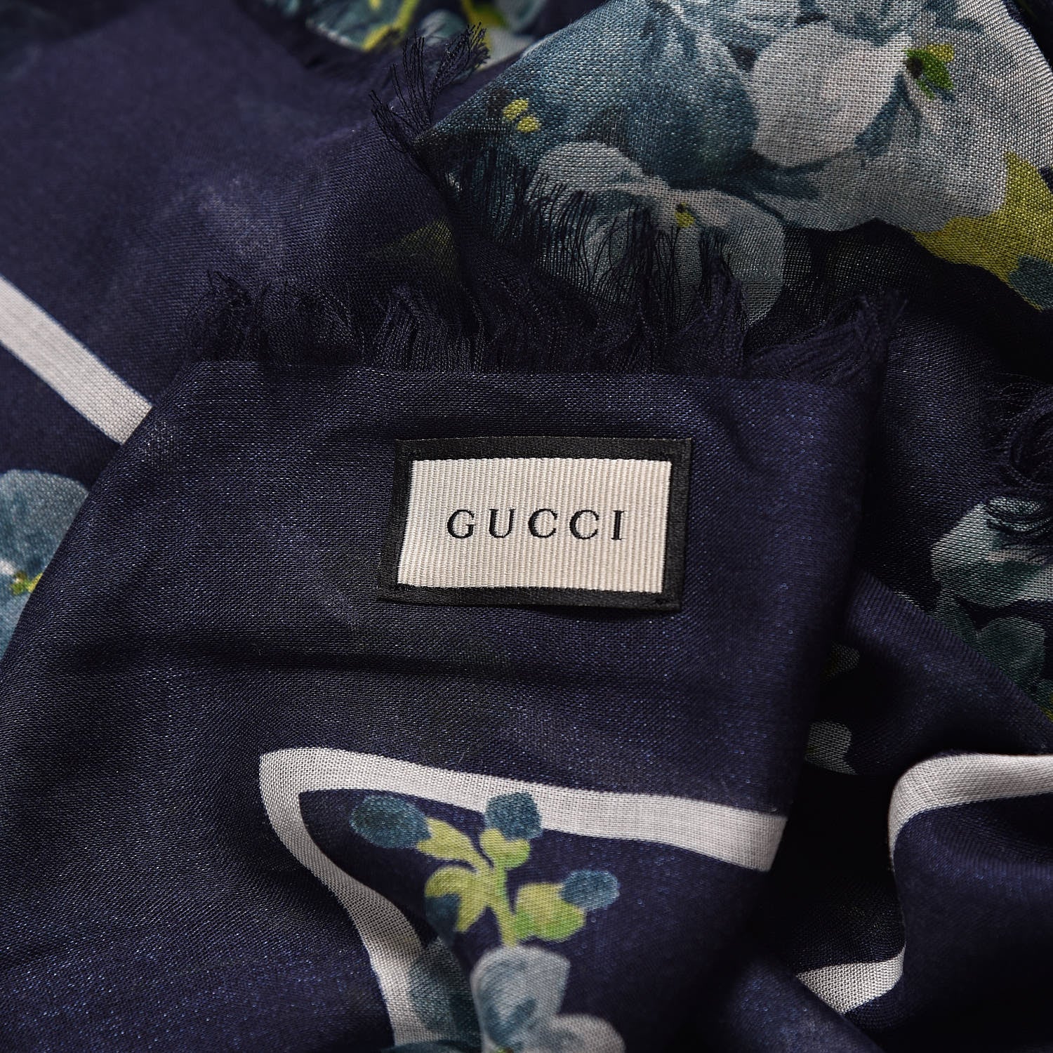 Gucci Modal Silk New Bloomy Shawl Midnight Blue Sky Blue 4 of 4