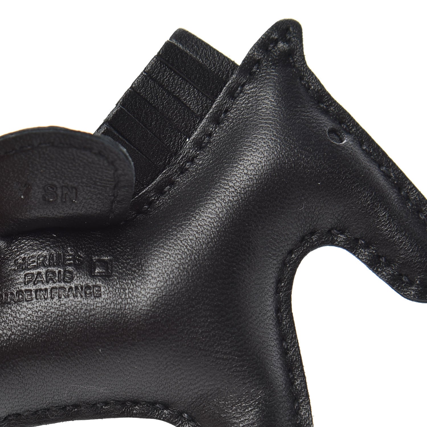 Hermes Milo Lambskin Matte Alligator Touch Grigri Rodeo Horse Bag Charm PM So Black 3 of 4