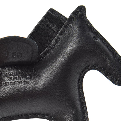 Hermes Milo Lambskin Matte Alligator Touch Grigri Rodeo Horse Bag Charm PM So Black 3 of 4