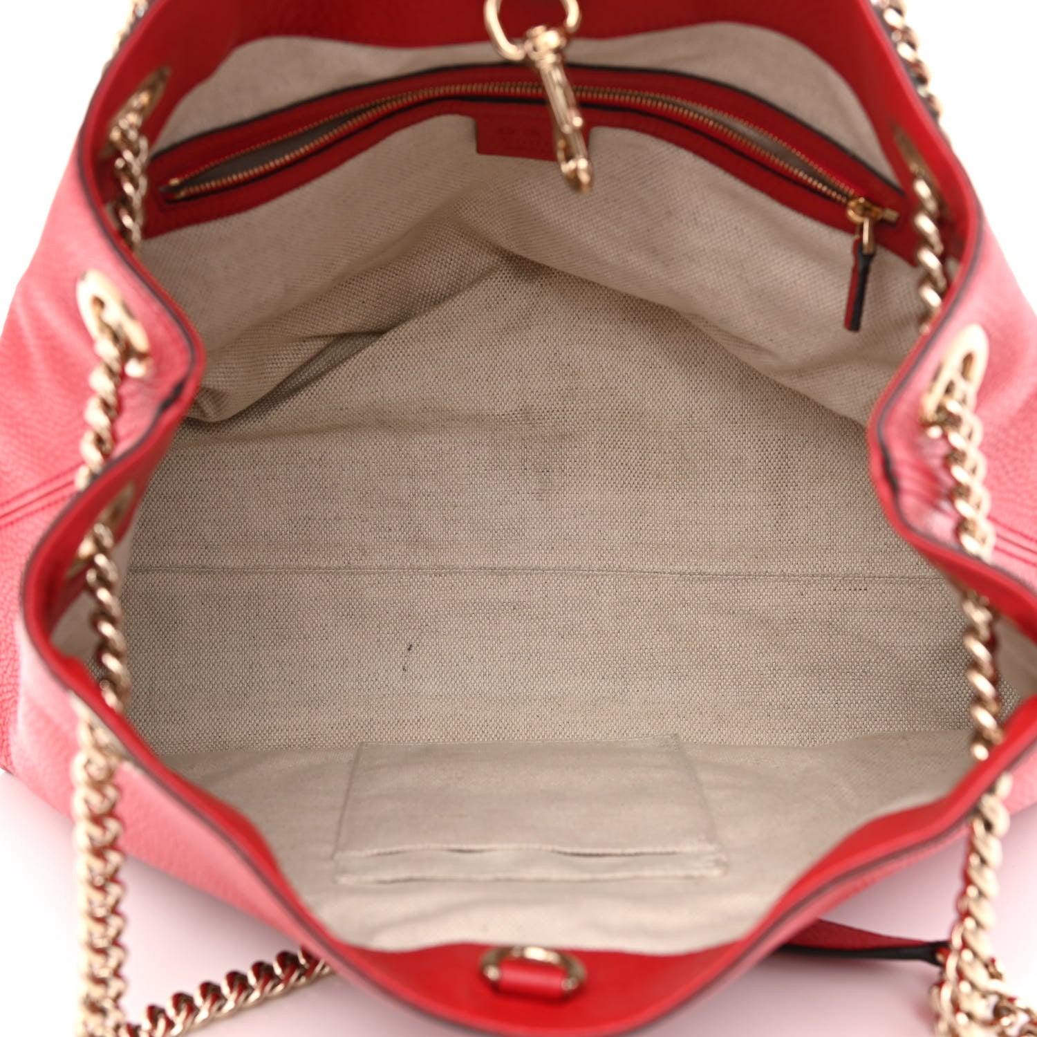 Gucci Cellarius Calfskin Medium Soho Chain Shoulder Bag Vibrant Red 5 of 13
