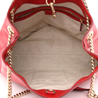 Gucci Cellarius Calfskin Medium Soho Chain Shoulder Bag Vibrant Red 5 of 13