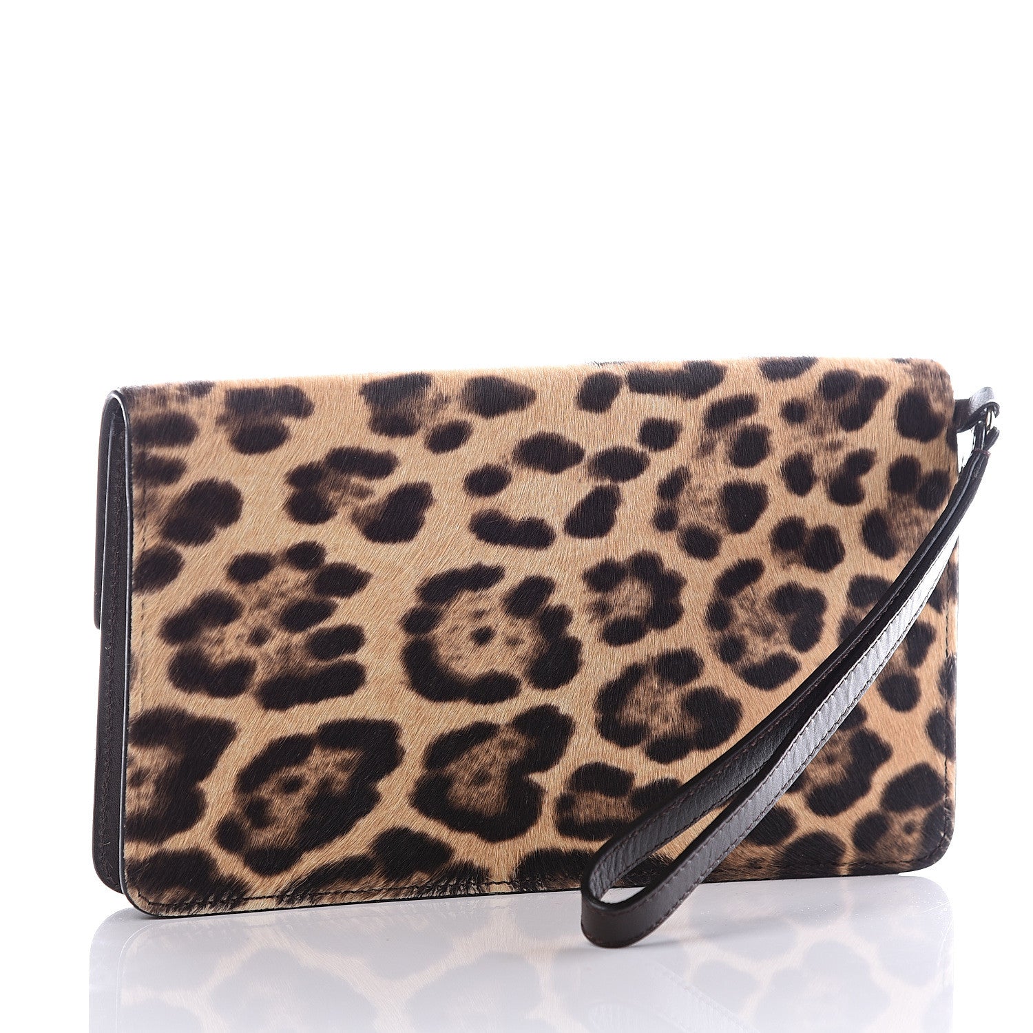Valentino Garavani Calf Hair Leopard Print Rockstud Wristlet 2 of 13