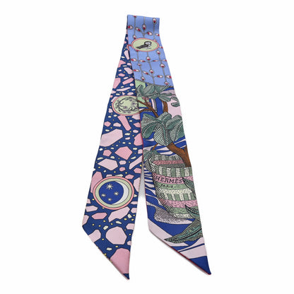 Hermes Silk La Danse Des Amazones Twilly Bleu Roy Vert Jaune 2 of 3