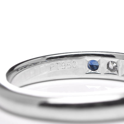 Tiffany Platinum Diamond Sapphire 3mm Band Ring 48 4.5 4 of 5