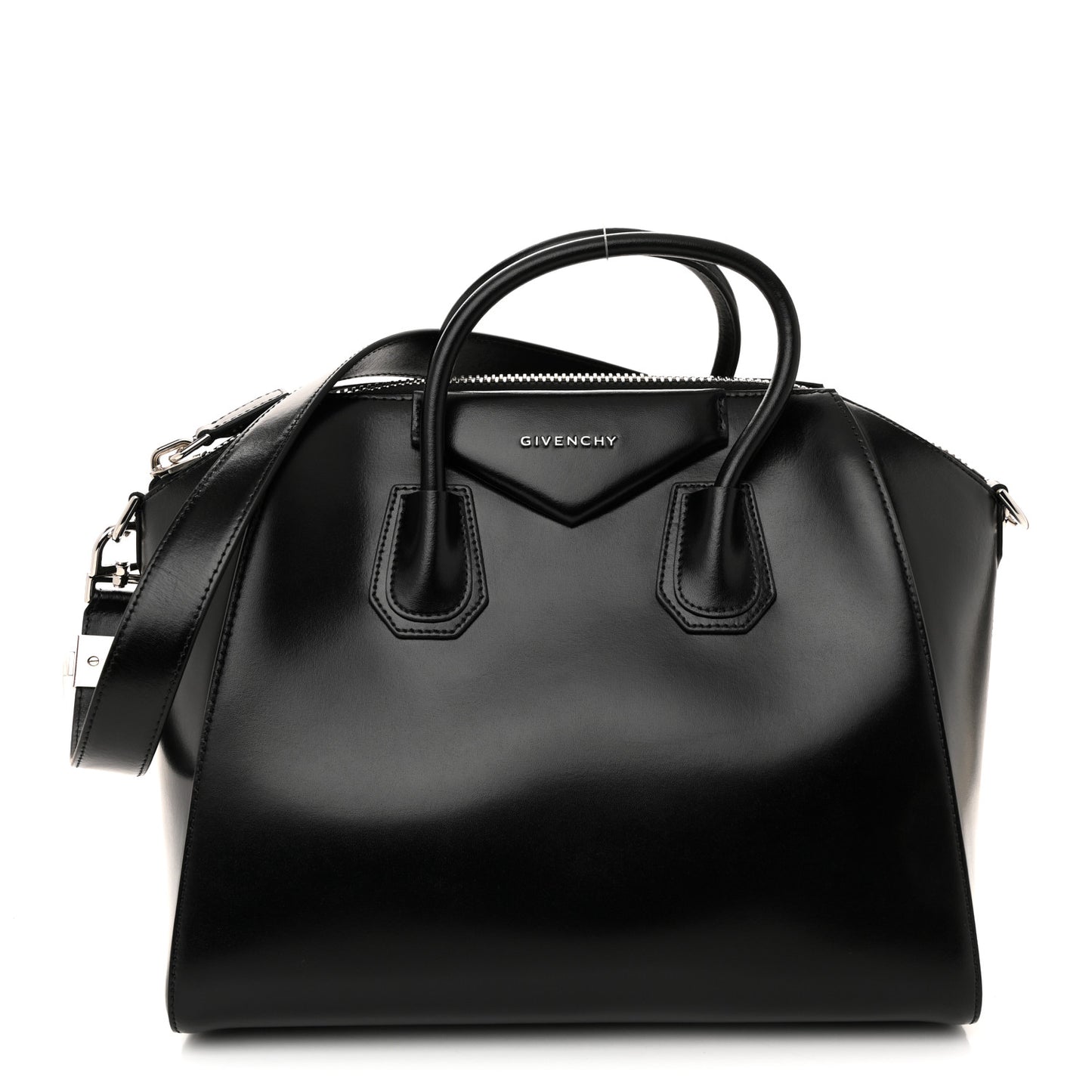 Shiny Lord Calfskin Medium Antigona Black