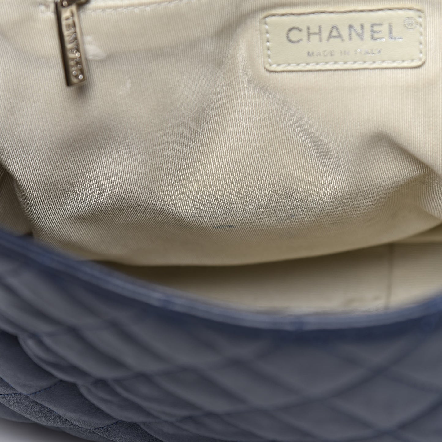 Washed Lambskin Quilted Chain Around Maxi Flap Dark Navy Blue