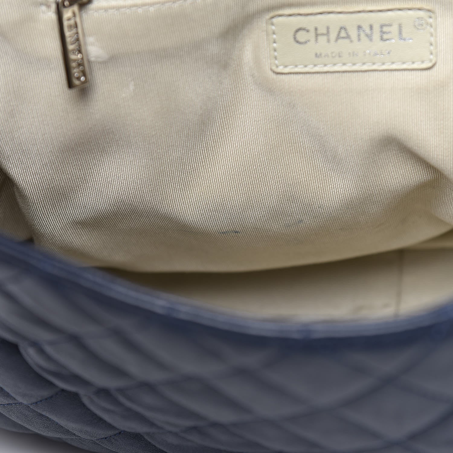Chanel Washed Lambskin Quilted Chain Around Maxi Flap Dark Navy Blue 8 of 11
